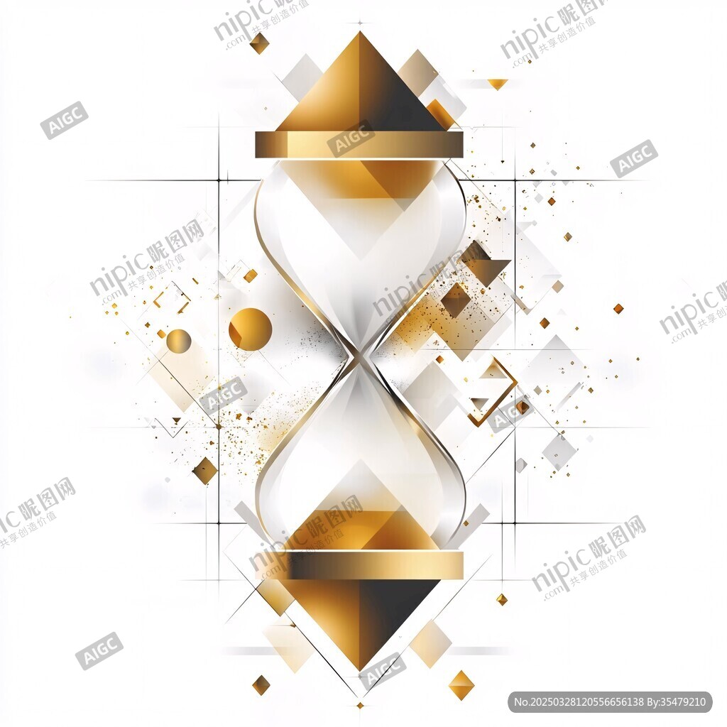 金色沙漏幾何抽象藝術(shù)圖形