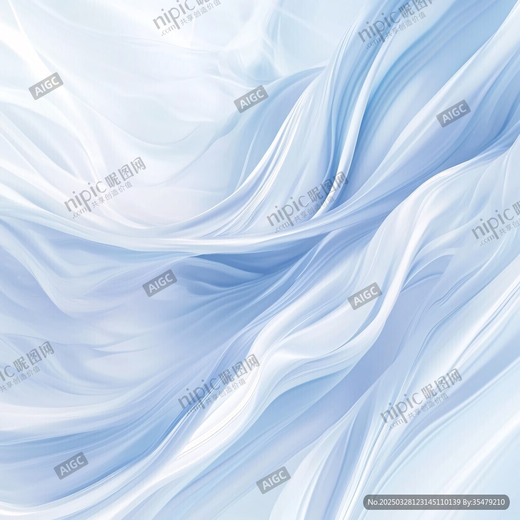 輕柔藍白色絲綢紋理背景