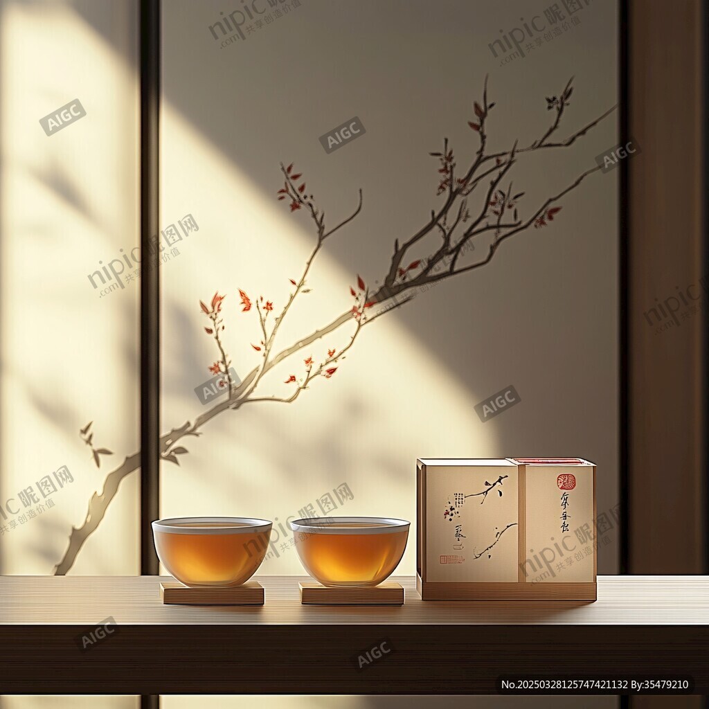 中式茶韻 杯盞與花枝之雅