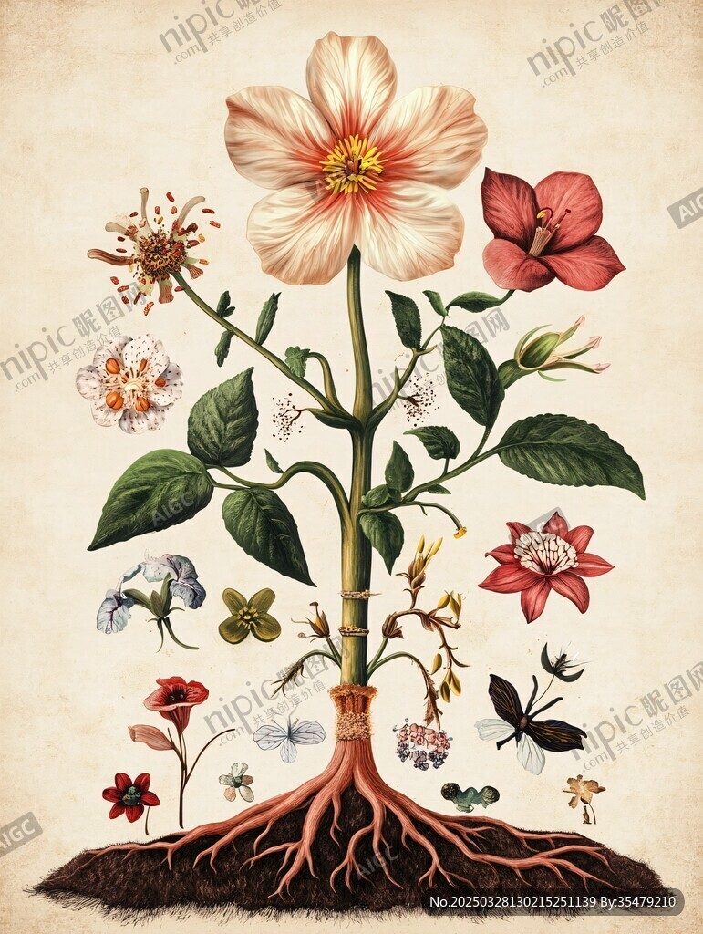 花卉植物圖譜插畫