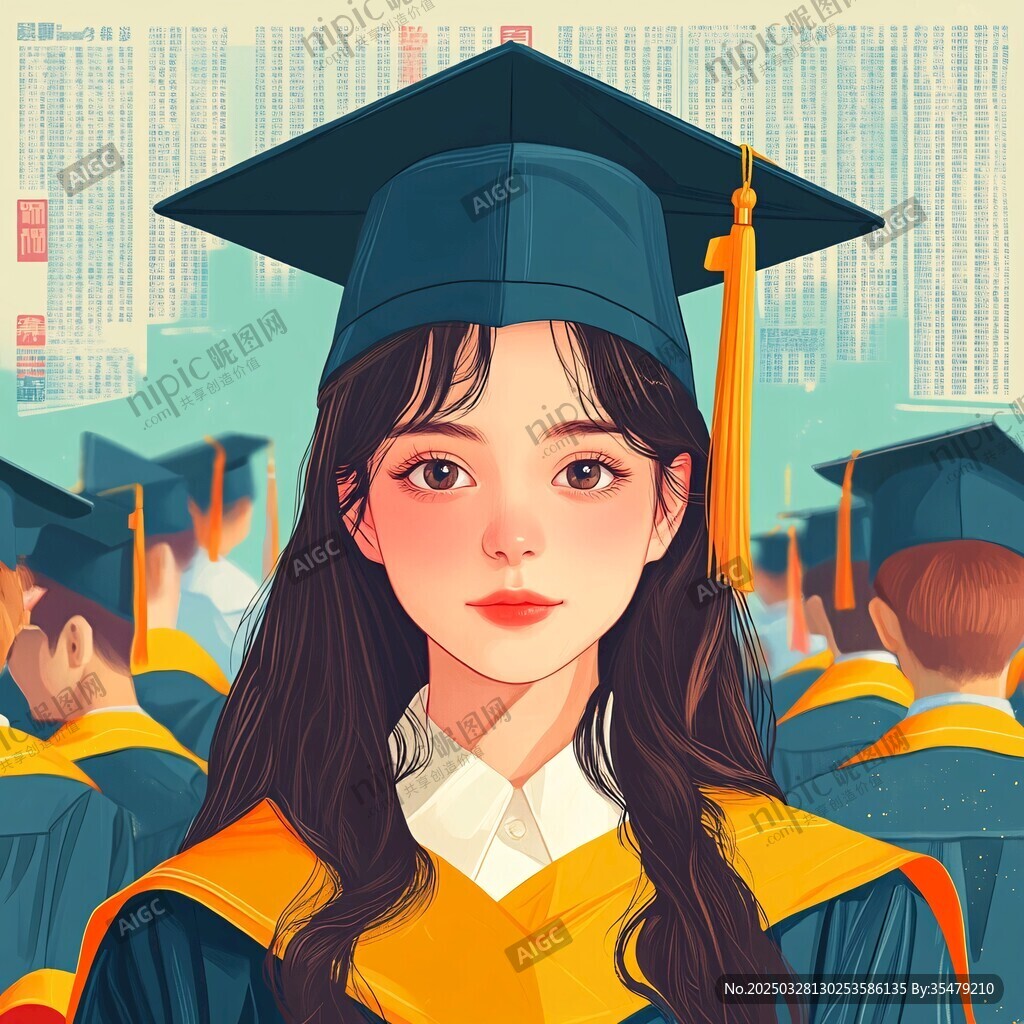 青春畢業季的美麗女學子