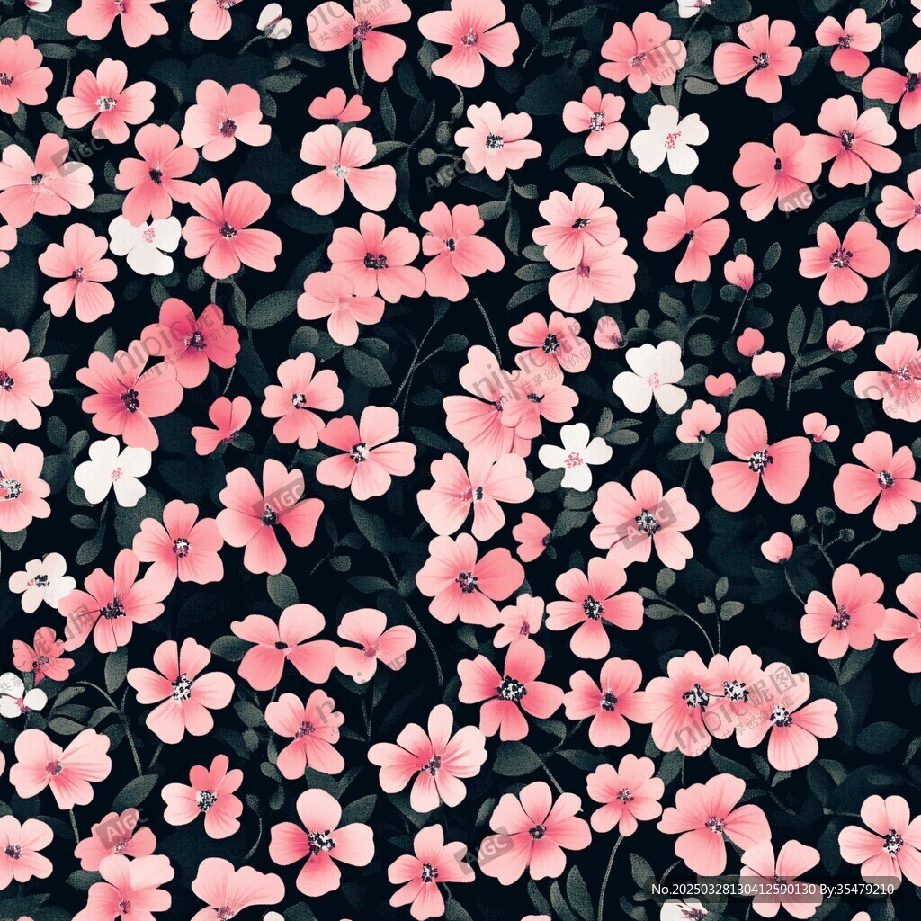 粉色小花無縫花卉圖案