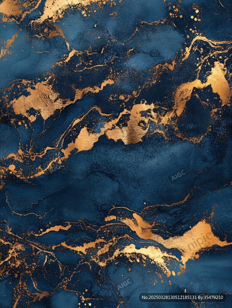 深藍(lán)鎏金大理石紋理背景