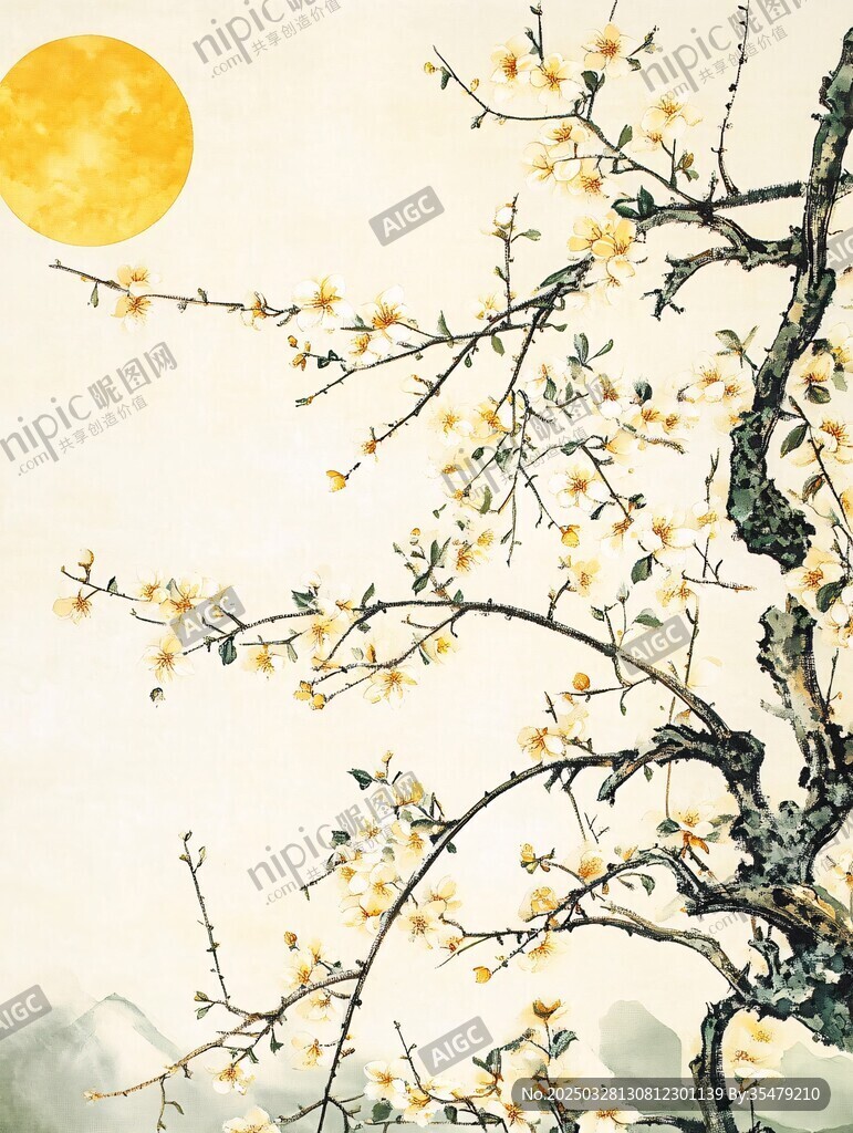 月夜梅花圖
