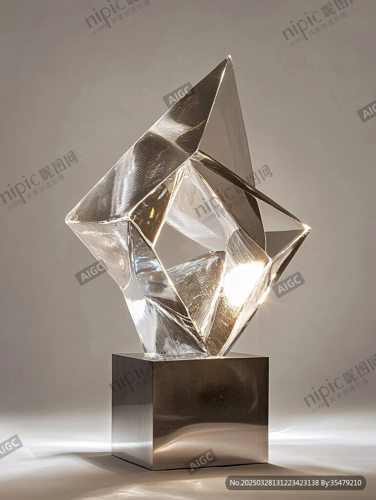 透明幾何水晶雕塑擺件