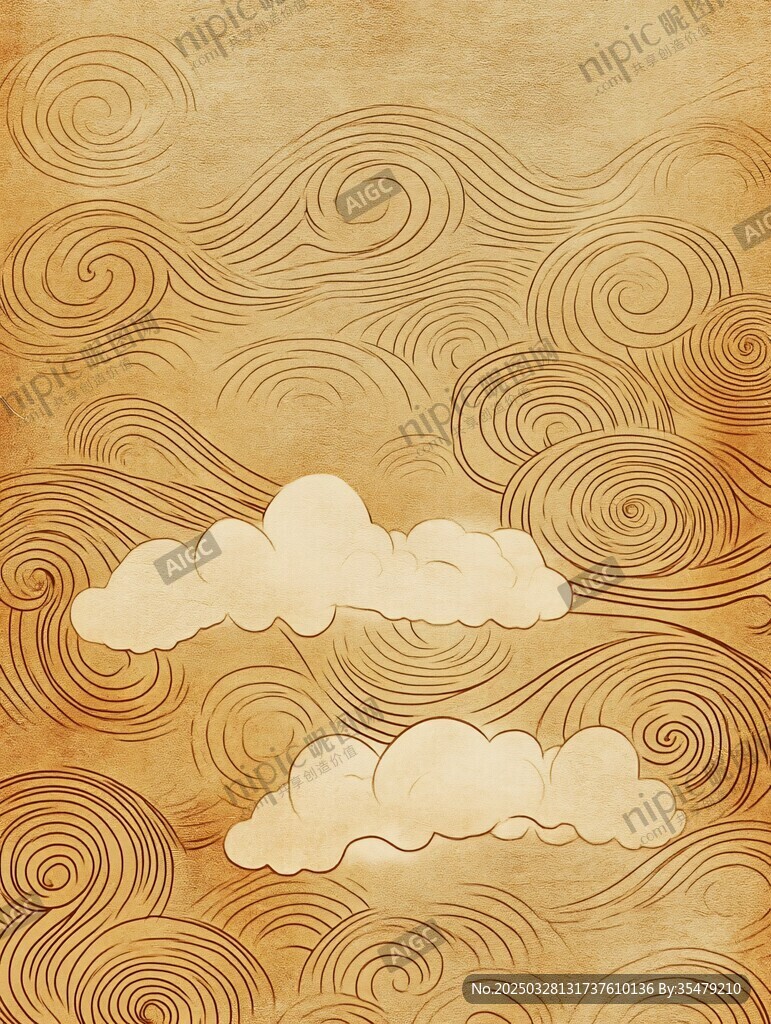 復(fù)古云紋背景圖