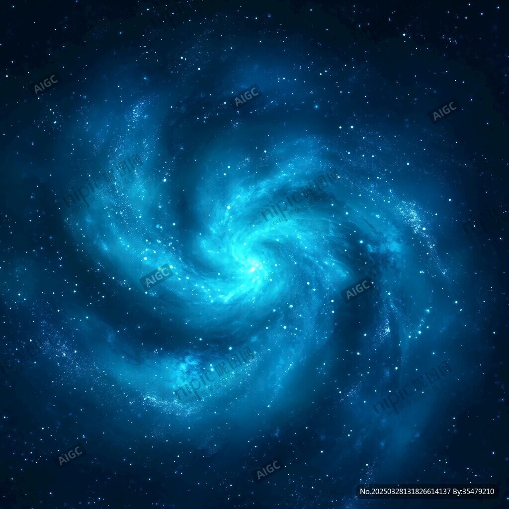 夢幻藍(lán)色漩渦星空圖景