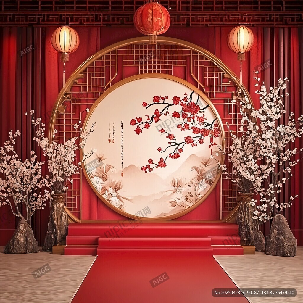 中式古典喜慶場景布置
