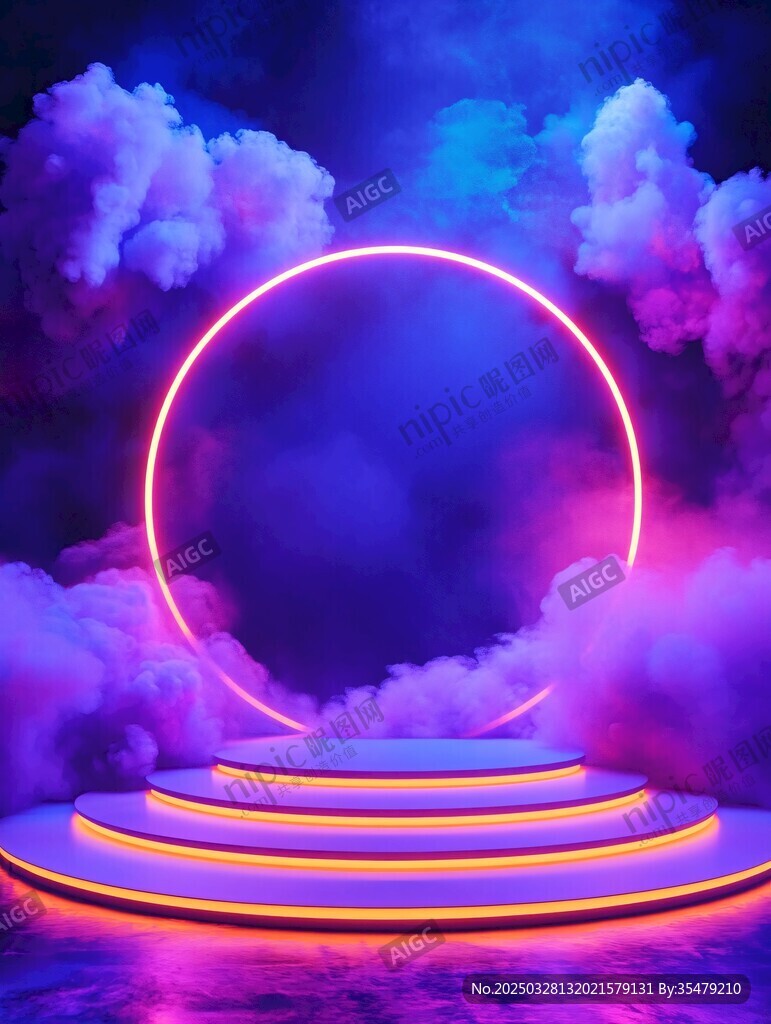 夢(mèng)幻霓虹舞臺(tái)云端場(chǎng)景