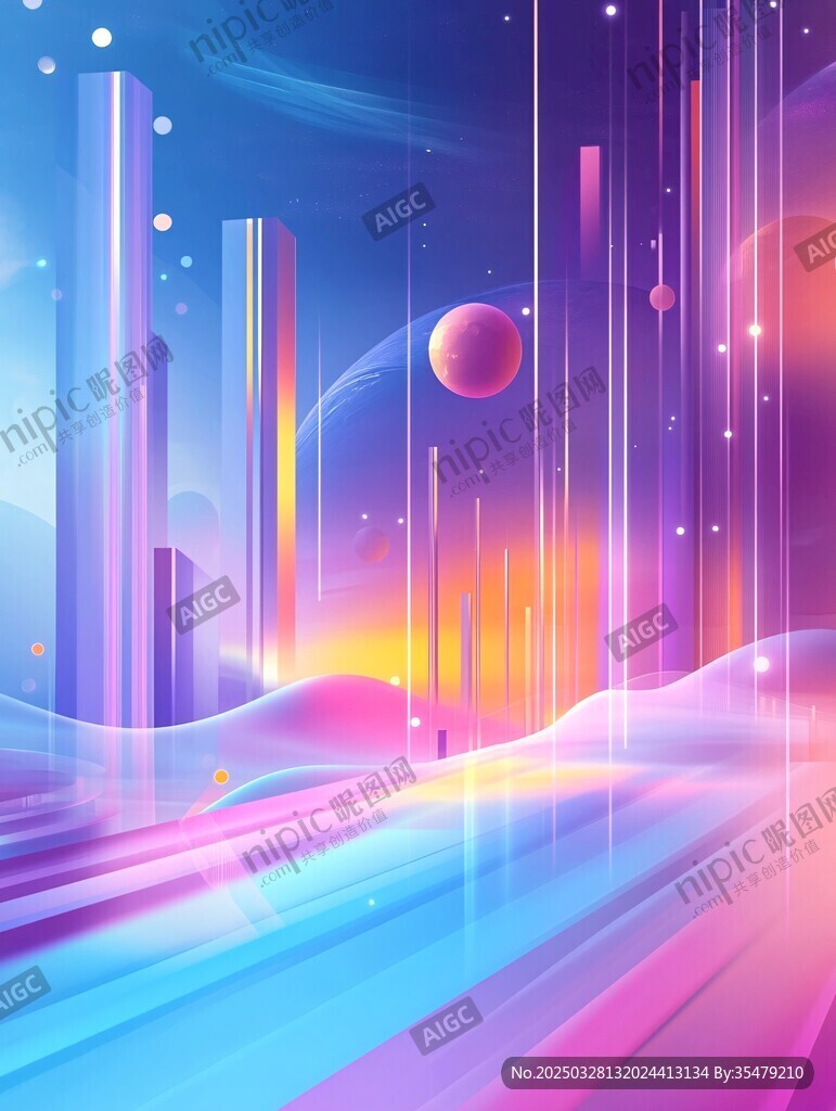 夢幻科幻未來城市景觀
