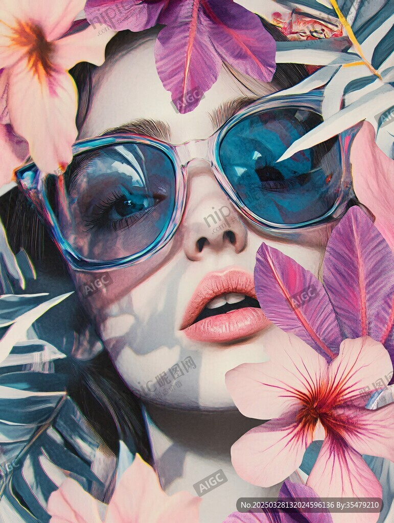 戴墨鏡的花漾時尚女性