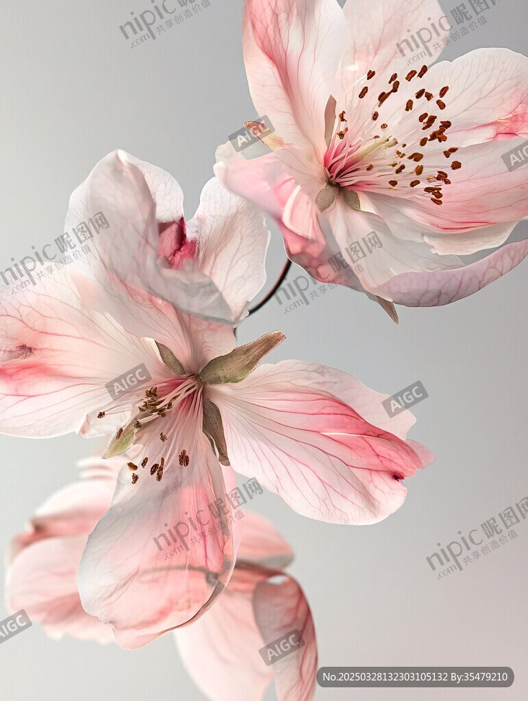 粉嫩嬌艷的綻放花朵