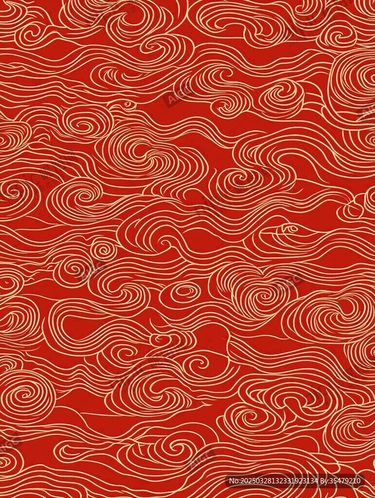 紅色中式云紋圖案背景