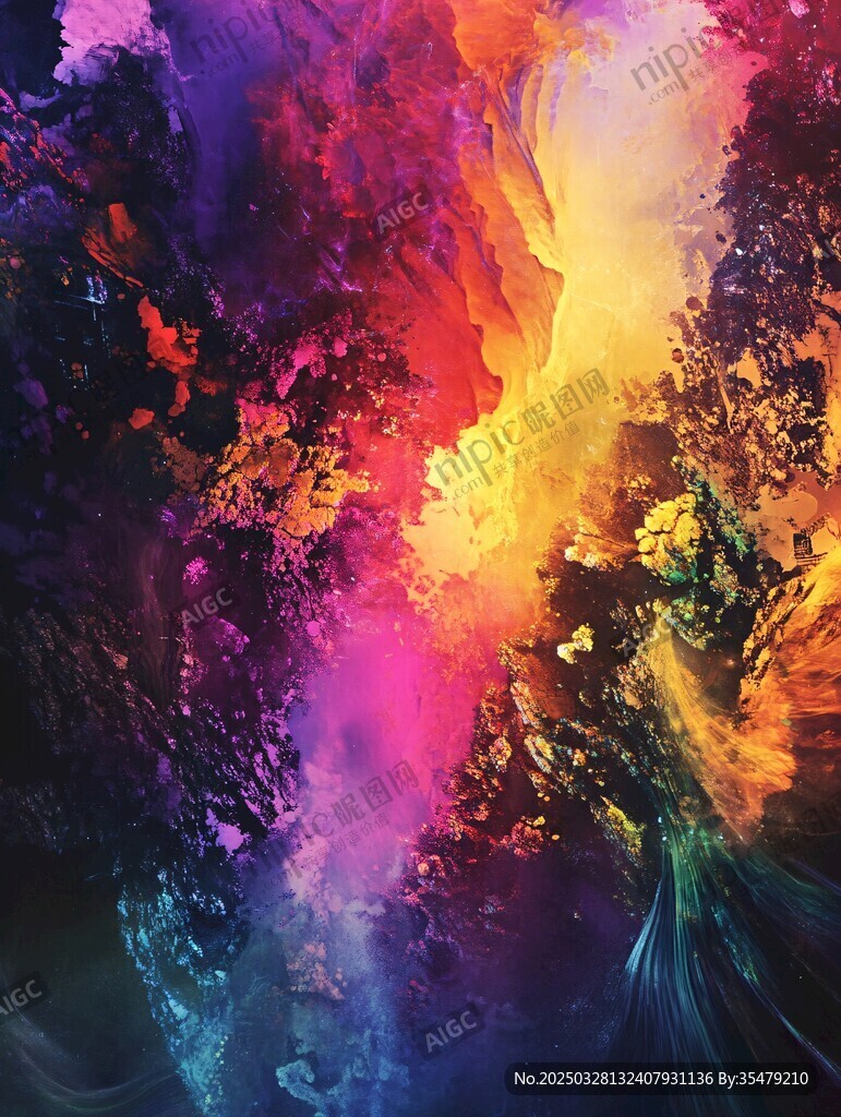 夢幻絢麗的色彩交融景觀