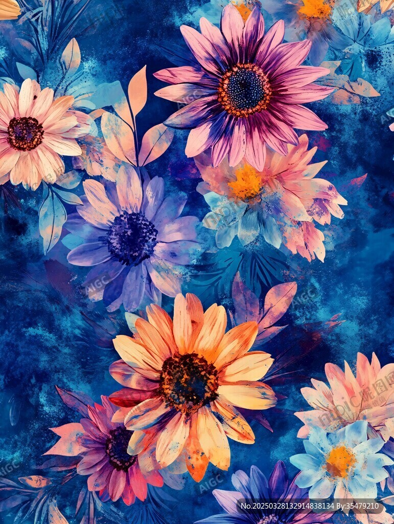 水彩花卉圖案背景設計
