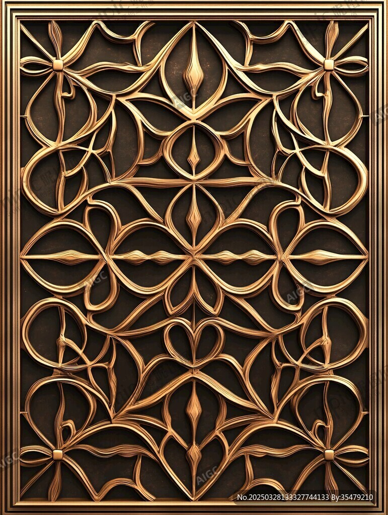 金色雕花金屬裝飾圖案