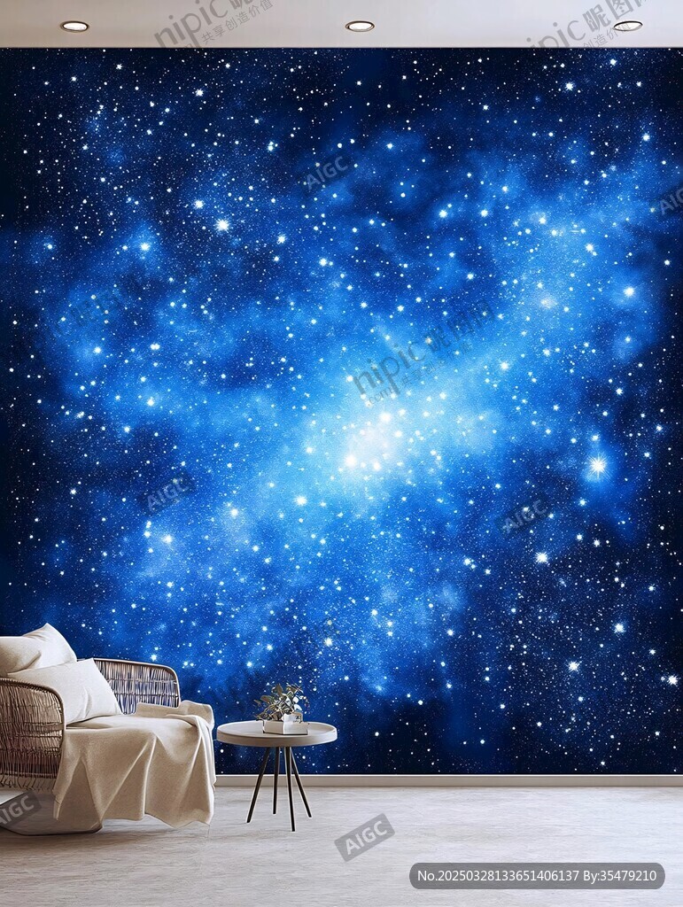 夢(mèng)幻星空墻飾營(yíng)造浪漫氛圍