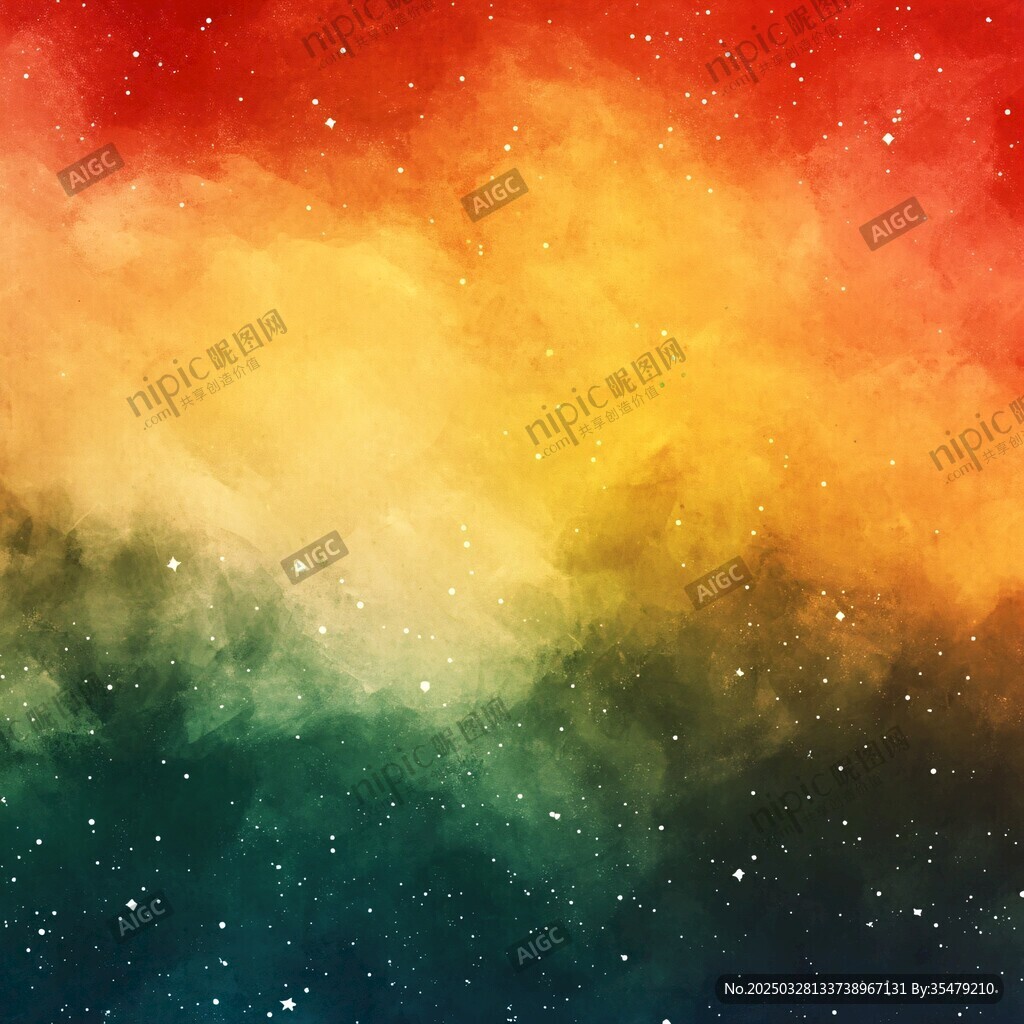 夢幻多彩星空水彩背景