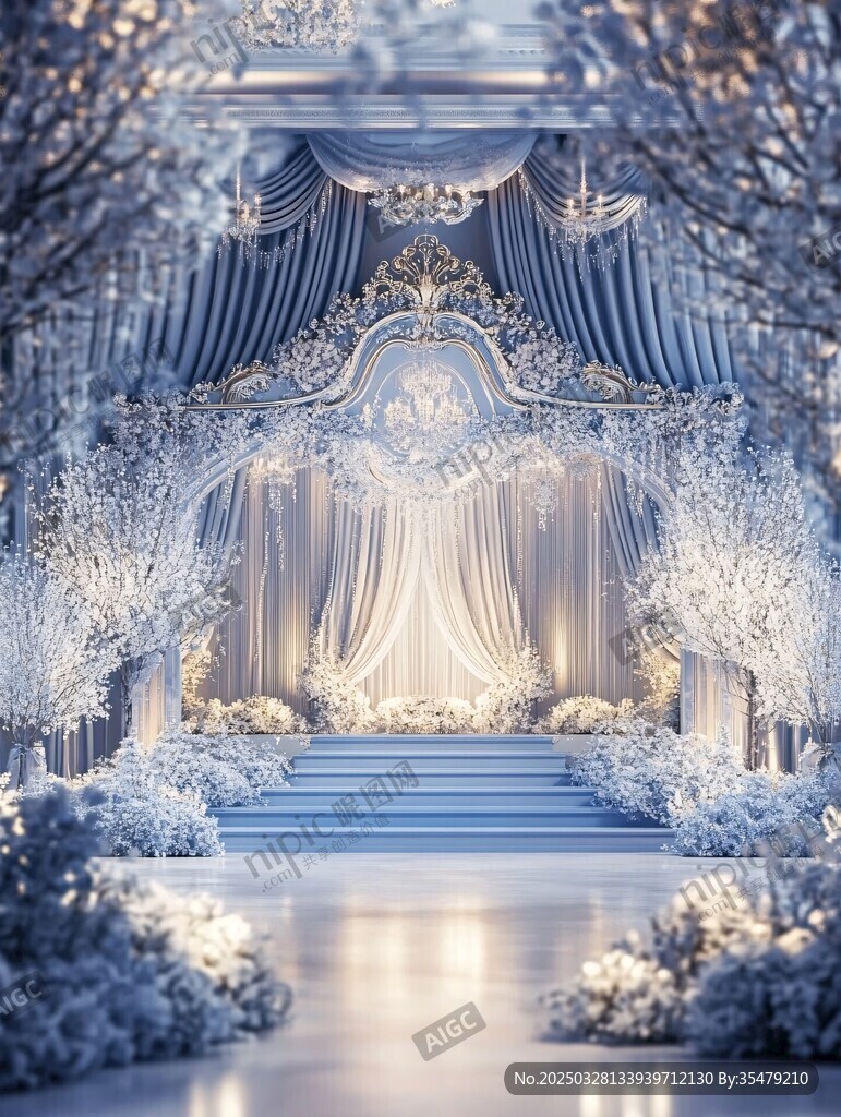 夢幻冰雪系婚禮浪漫場景