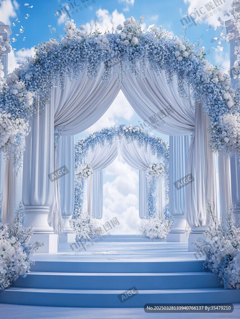 夢(mèng)幻白色系浪漫婚禮拱門