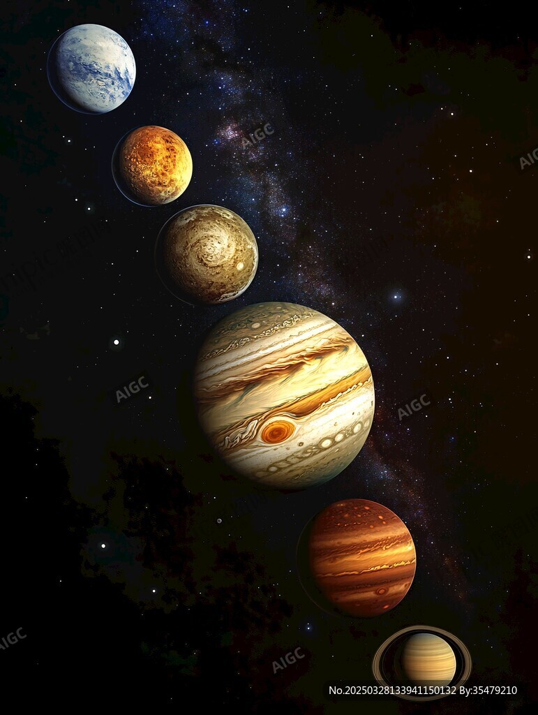 太陽系行星壯麗太空景象