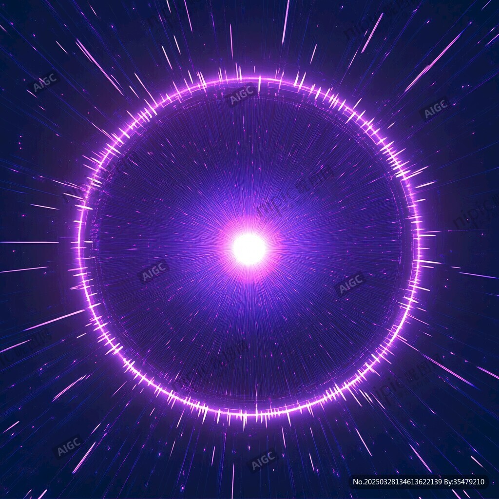 紫色炫光環(huán)形宇宙特效圖