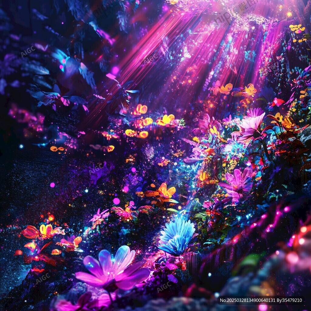 夢幻炫彩的奇幻花卉世界