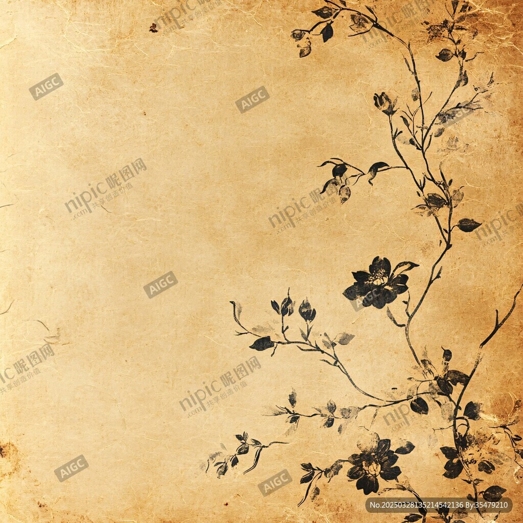 古風(fēng)花卉復(fù)古背景圖