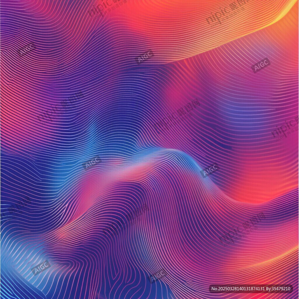 夢(mèng)幻漸變波浪抽象背景圖