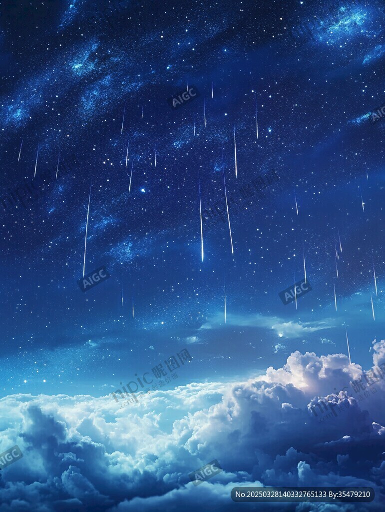 夢幻星空流星云海美景