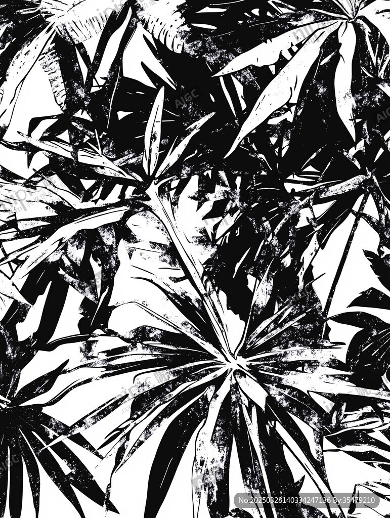 黑白葉片圖案