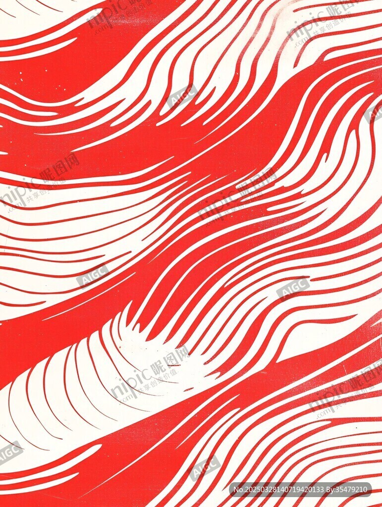 紅白線條動感抽象圖案