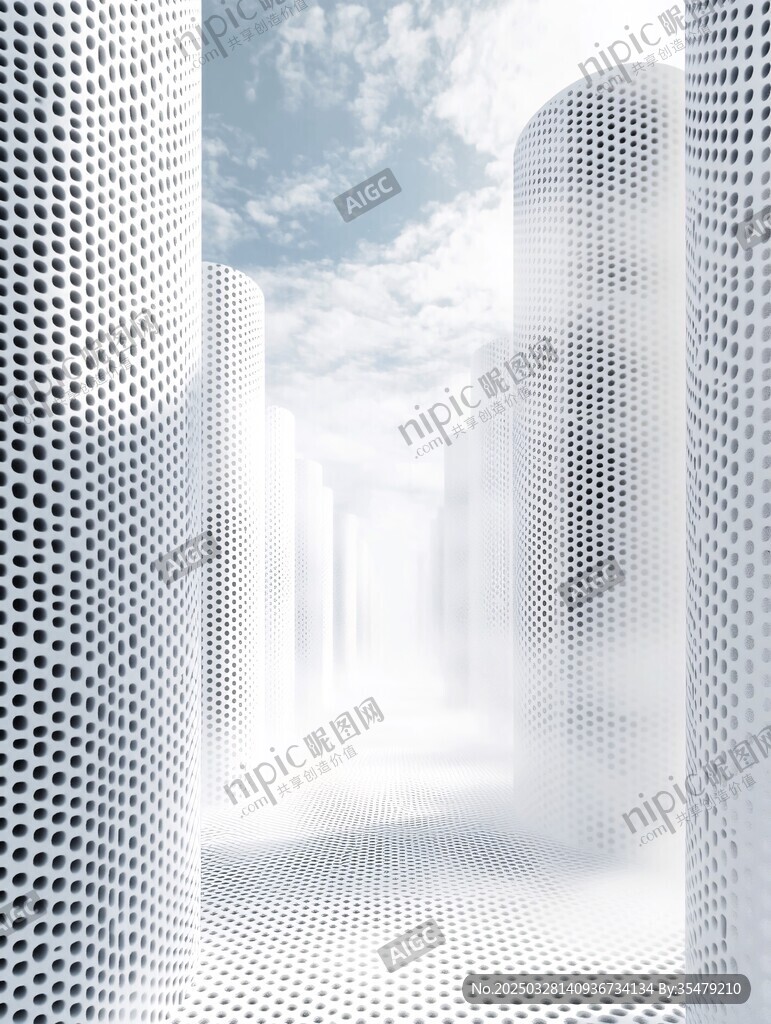 未來感多孔建筑景觀