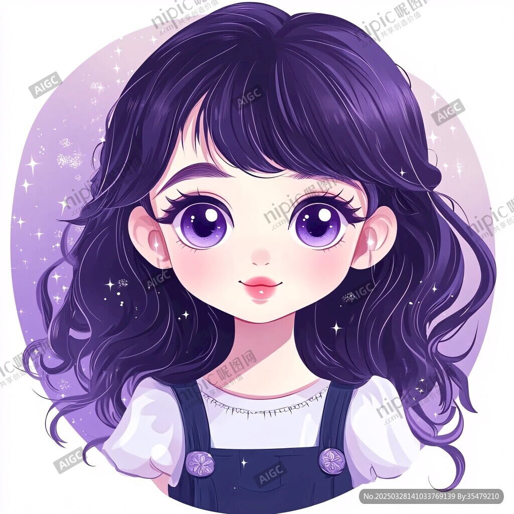 夢幻紫發卡通美少女