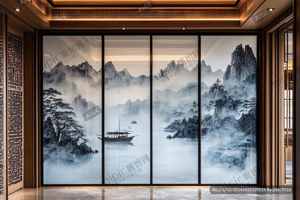 中式山水屏風 盡顯雅致古韻