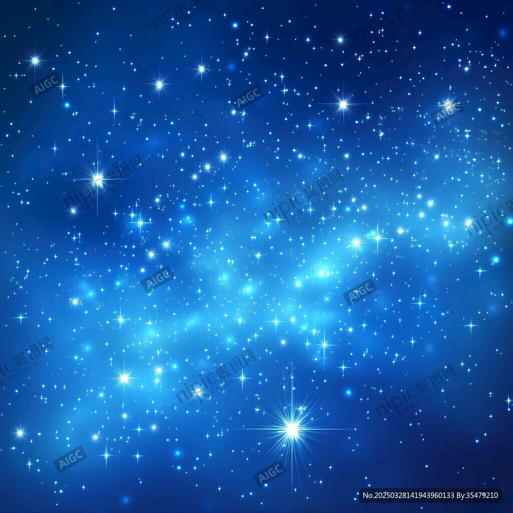夢幻藍色星空背景圖