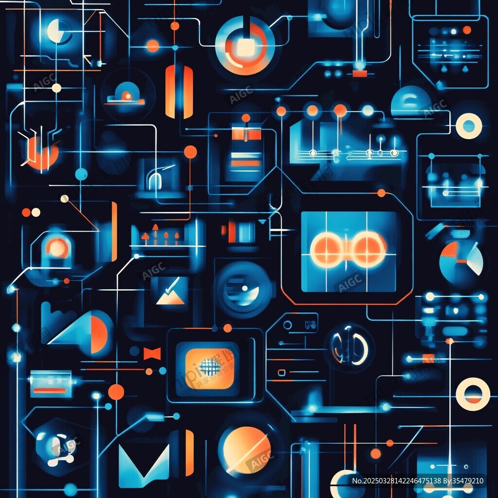 科技感十足的抽象電路圖案