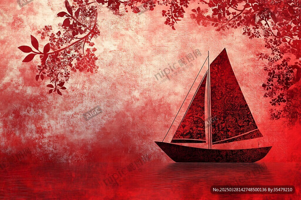 紅韻帆船 詩意海上景致