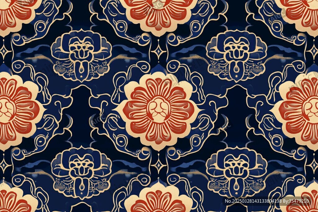 中式傳統(tǒng)花卉紋樣圖案