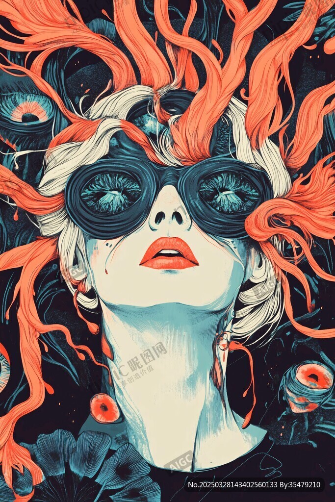 奇幻眼球女士的超現(xiàn)實(shí)形象