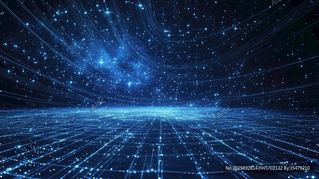 夢幻星空下的科技網(wǎng)絡世界