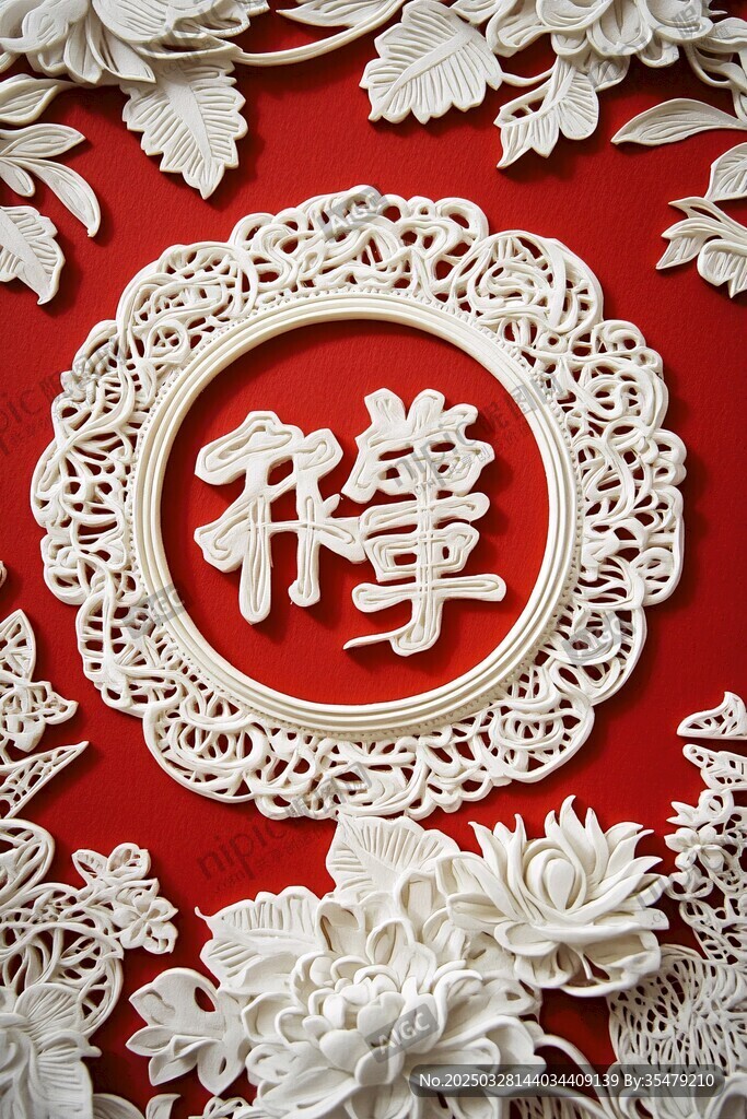 中式紙藝裝飾 喜慶福字