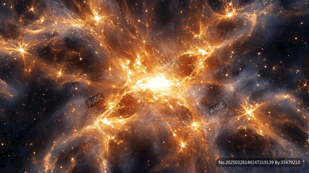 宇宙能量爆發絢麗星芒