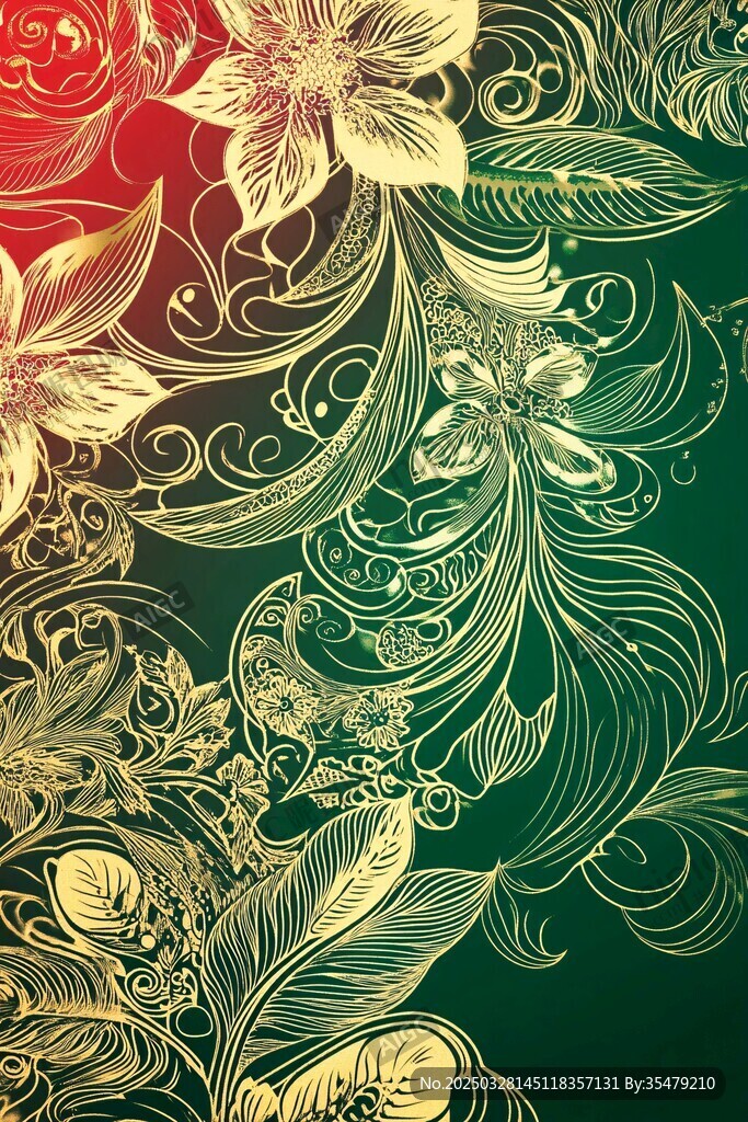 復(fù)古花卉漸變背景圖案
