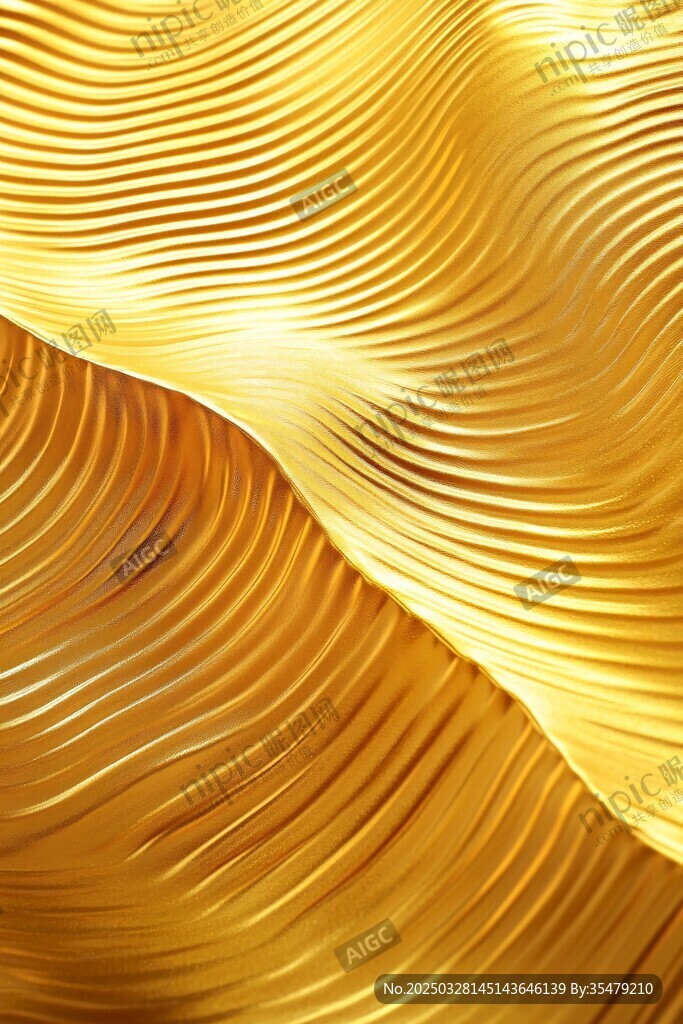 金色波浪紋理背景圖案