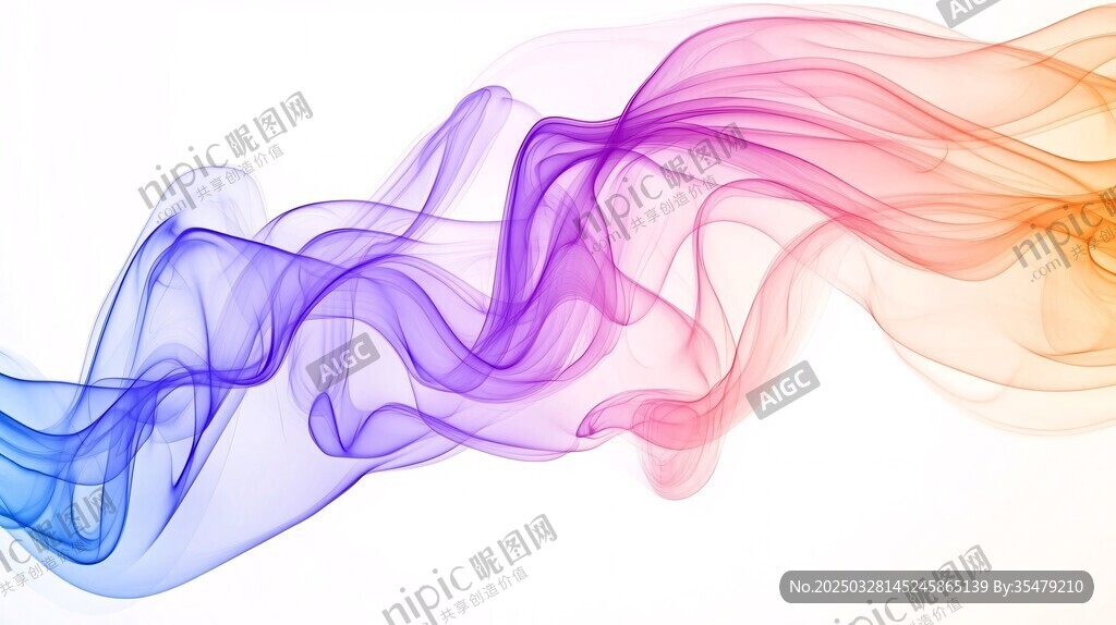 彩色飄逸煙霧抽象背景圖