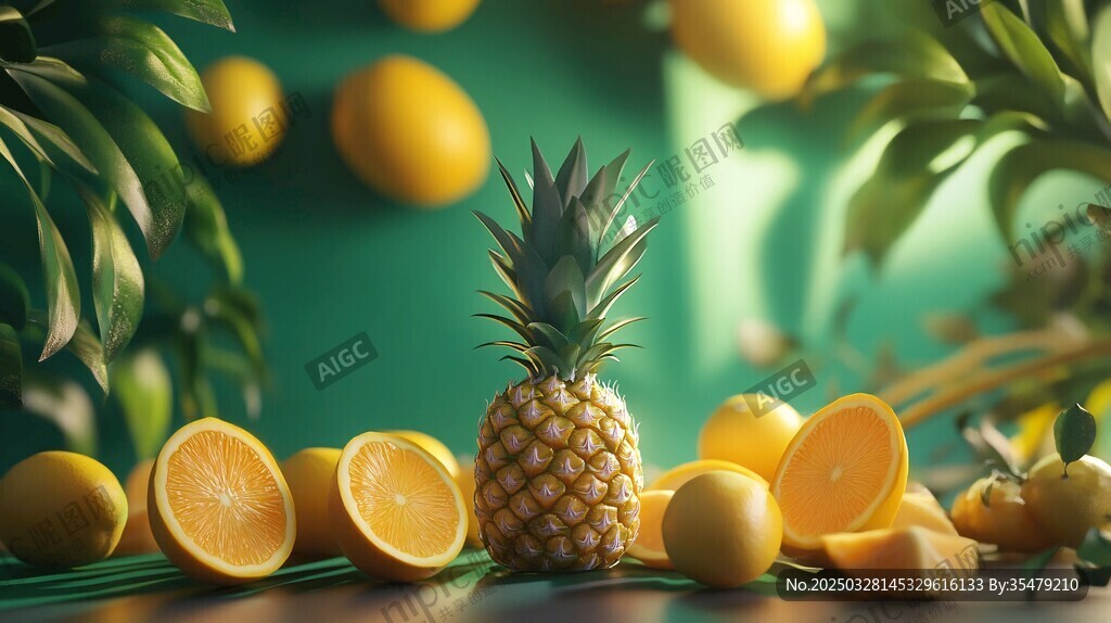 菠蘿與檸檬的清新水果組合