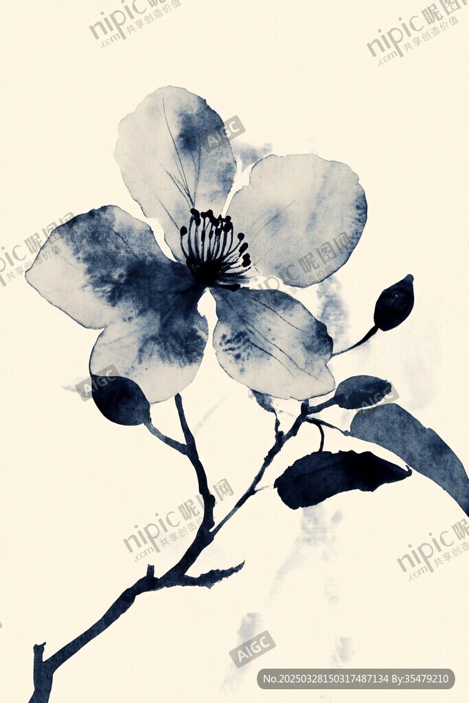 水墨花卉圖