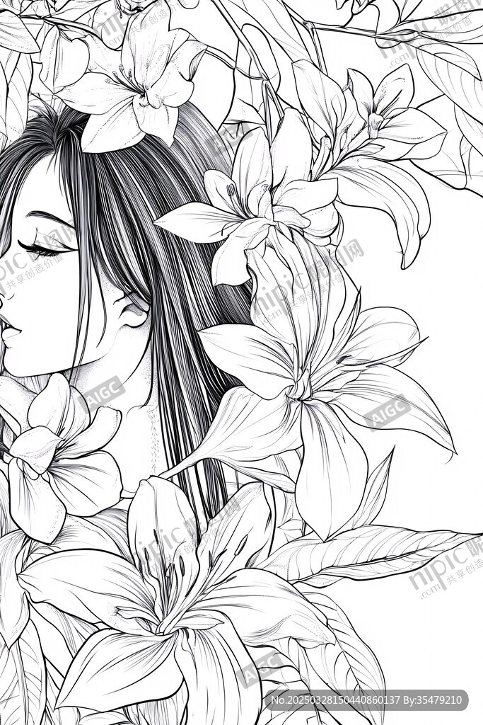 花中少女的靜謐之美