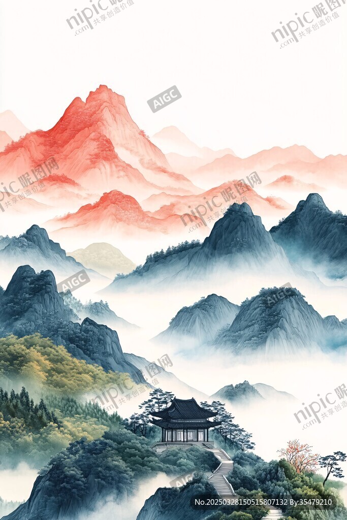 水墨山川間的古韻小筑